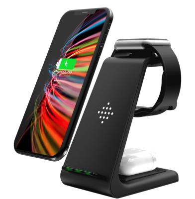 China Smart Watch Amazon Top Selling 10w Qi Fast Charging Dock 3 in 1 Wireless Charger Stand for sale