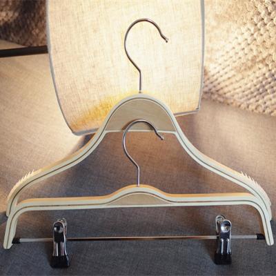 China Custom Wooden Chrome Durable Hook Suit Pants Hanger for sale