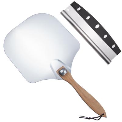 China Disposable Hot Folding Amazon Pizza Baking Shovel Scimitar Combination Shovel Wood Aluminum Pizza Shovel Handle for sale