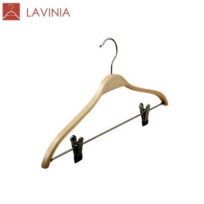 China Durable LAVINIA German Market Kleiderbugel Aus Holz Wooden Suit Hanger for sale