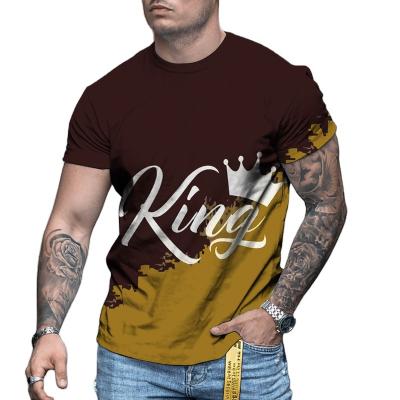 China New Summer Men's Clothes Anti-Wrinkle Loose Oversize Vintage Short Sleeve Fashion T-Shirts Printed O Neck Tee Shirt for sale