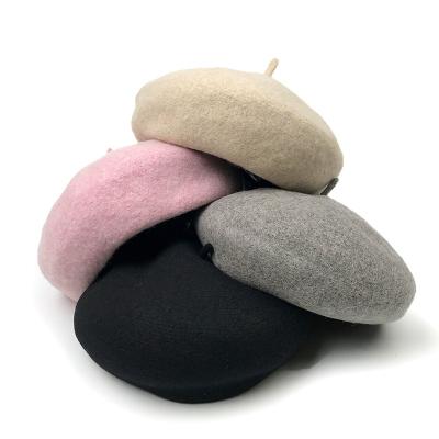 China Wholesale custom made character villus fall/winter beret for women winter cotton hats wool cashmere fashion beret hats for sale