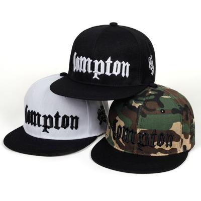 China breathable & Waterproof 2022 New Compton Embroidery Baseball Cap Hip Hop Fashion Sports Flat Hat Snapback Hat For Unisex Trucker Adjustable Hats for sale