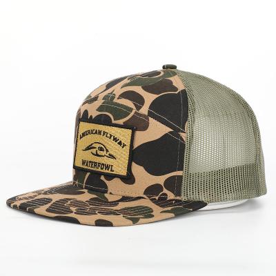 China Wholesale Men's Gorras Camouflage New Era COMMON Flat Brim Mesh Cap Outdoor Sports Custom Trucker Hat Snapback Hat for sale