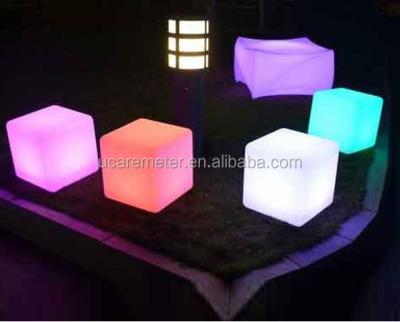 China Customized Residential Waterproof Led Light Cube Table And Chairs Outdoor Led Furniture for sale