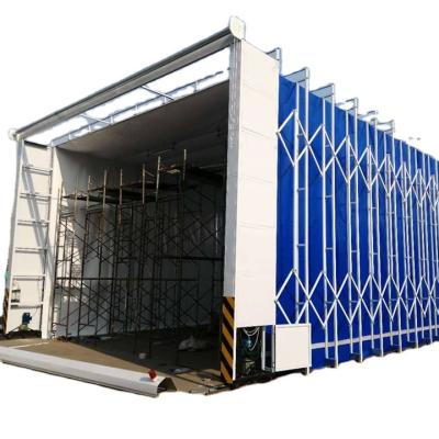 China Folding retractable protable mobile paint booth PVC telescopic for large object 22100*8500*8500 mm for sale