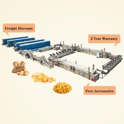 China 4000*1200*2200mm Automatic Potato Chips Production Line for Food Processing Business for sale