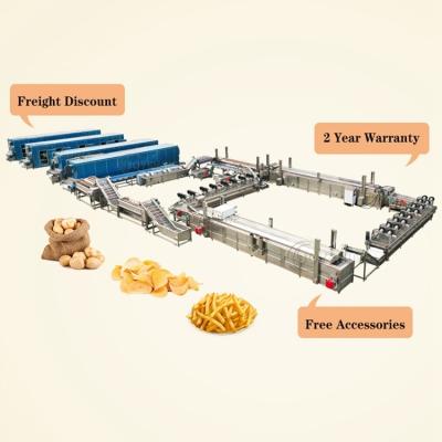 China Electric Heating Full Auto Frozen French Fries Making Machine 100kg 300kg 500kg 1000kg for sale