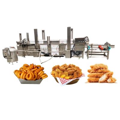 China Frying Various Types of Food Continuous Conveyor Belt Dough Falafel Frying Machine for sale