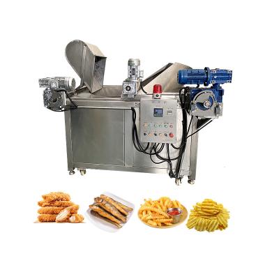 China Automatic Discharge 36KW Snack Food Batch Fryer for Peanuts Banana Chips French Fries for sale