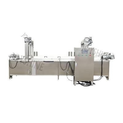 China 2500*800*1300mm Joyshine Auto Lift Continuous Automatic Doughnut Fryer Chips Gas Potato Frying Machine for sale