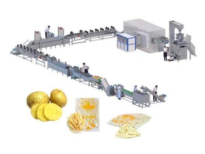 China Línea de producción de papas fritas totalmente automática de alta eficiencia Equipo de procesamiento de papas fritas personalizable Ideal para plantas de procesamiento de alimentos en venta