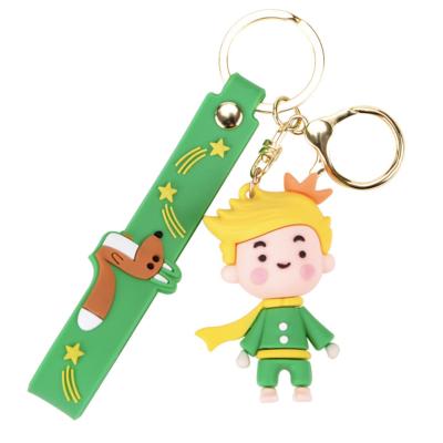 China Accessories Wholesale Key Chain Ring The Little Prince Doll 3d Cartoon Cute Rubber Car Key Chain PVC Pendant Creative Accessories for sale