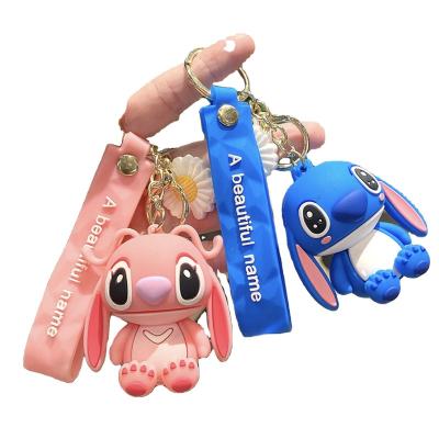 China HOT SALE Decoration Cartoon Stitch Creative Cute Small Bag Pendant Bag 3d PVC Cartoon PVC Cartoon Hanging Key Chain for sale