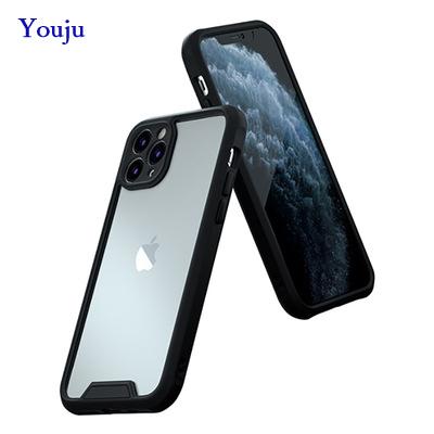 China custom transparent Anti-fall acrylic case for iphone xs xr 11 promax tpu frame silicone shockproof case for sale