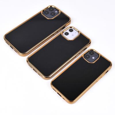 China Shockproof Rose gold electroplate custom blanks shockproof case for iphone 11 tpu 12 sublimation pc phone case for sale