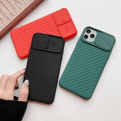 China New Shockproof Slide Camera Lens Silicone Protective Phone Case For iPhone 12 11 Pro Max Max Xs Back Cover for sale