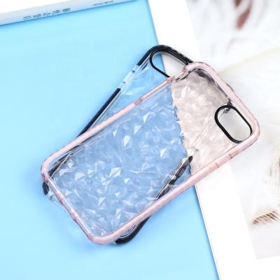 China Soft/Shockproof/Anti-fingerprint Multiple Color Tpu 3D Diamond Pattern Transparent Anti-Falling Phone Case For Iphone 7 8 plus for sale