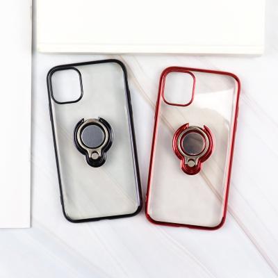 China Transparent Soft/Shockproof/Anti-fingerprint Soft Tpu Design Mobile Phone Case With Magnetic Car Holder For Iphone 11 12 pro max for sale