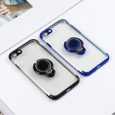 China Phone Styling Fashion Soft/Shockproof/Anti-fingerprint Rubber Transparent Cases With Car Magnet Holder For Iphone 7/8 Tpu Clear Cell Phone Cover for sale