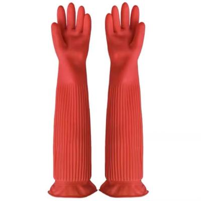 China XL besonders langer Reinigungs-Handschuh der Stulpen-Latex-Handschuh-45CM der Küchen-120G/Pair zu verkaufen