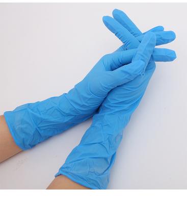 China Cleaninbg Disposable Nitrile Glove Blue 12 Inches 300MM Medical Examination for sale