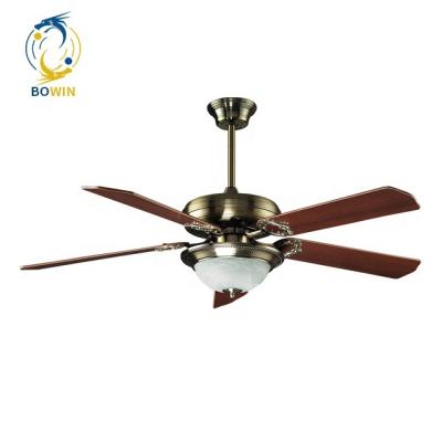 China With Light China Ventilador De Techo Con Luces Wooden Modern Ceiling Fans 52 Inch With Light Remote Control for sale