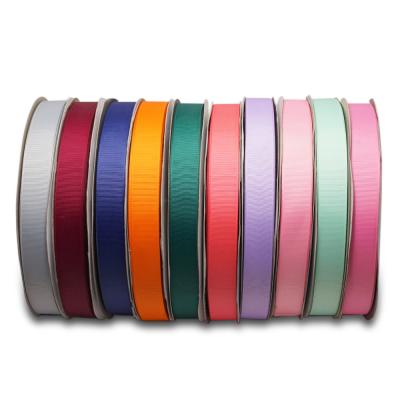 China Factory Wholesale Solid Custom Colors Recyled 196 3-100mm 100% Polyester rpet grosgrain ribbons for packing for sale