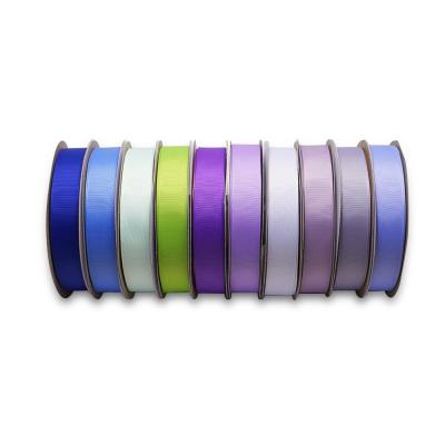 China Factory Wholesale Solid Custom Colors Recyled 196 3-100mm 100% Polyester rpet grosgrain ribbons for packing for sale