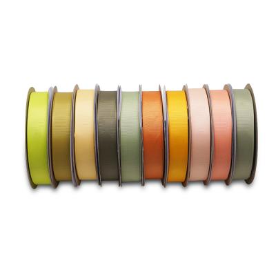 China Factory Wholesale Solid Custom Colors Recyled 196 3-100mm 100% Polyester rpet grosgrain ribbons for packing for sale