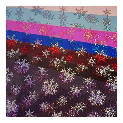 China Waterproof Synthetic Leather Fabric Sheets Snow Printed Vinyl Leather For Hair Bow Bags Shoes Crafts Material for sale