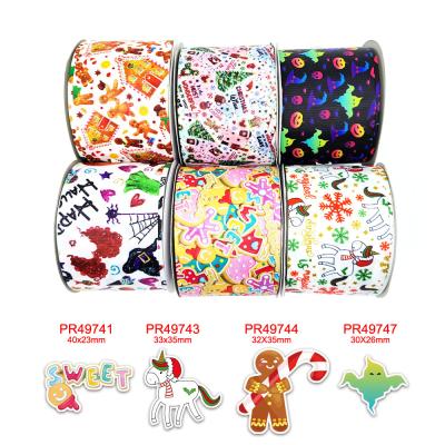 China New Arrival Viable Cartoon Character Printed Grosgrain Ribbon Logo With Resin Planar Accessories For Hair Bows 41930 for sale