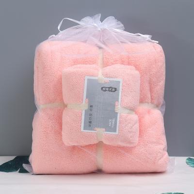 China Compressed 100% Microfiber Bath Towel 35*75cm 70*140cm Coral Fleece Towel Bath Towel Gift Set OEM for sale