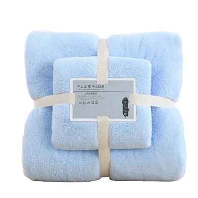 中国 Superdry Coral Fleece Gift Towel Set Bath Towel Sports Kids Safe Towel For Bathroom Gym With Custom Packing 販売のため