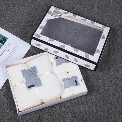 中国 Gift Box QUICK DRY Towel Set Boxed Wedding Gift Cheap Bath Spa Gift Set Hand Towel Packing With Box 販売のため