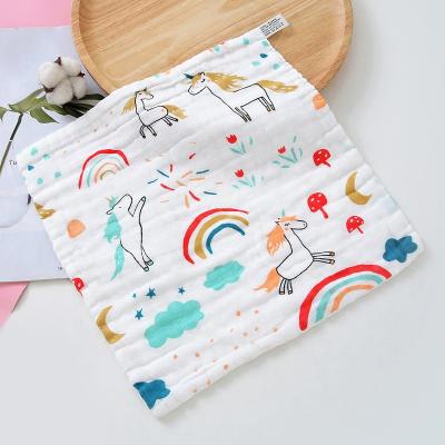 China Wholesale Cute QUICK DRY Baby Wash Cloth Cotton Gauze Baby Towel 25x25cm Face Kids Handkerchief Burp Cloth for sale