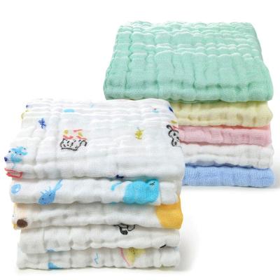 China Soft 100% QUICK DRY Cotton Baby Face Towels Custom Ultra 6 Layers Gauze Towels Muslin Baby Towel for sale