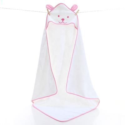 China Highly Absorbent Compressed Cotton Organic Baby Towel Hooded Bath Towel With Hood for sale