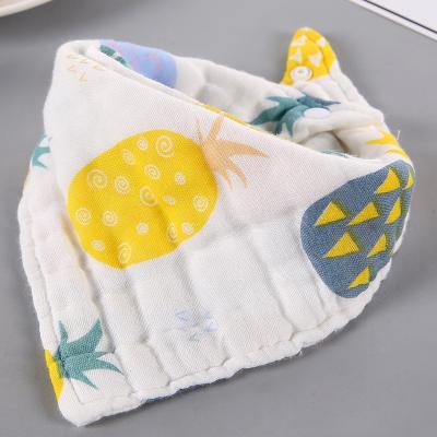 Chine Hot Sale Super Soft Cute Design QUICK DRY Printed 100% Cotton Baby Handkerchief Bib Feeding Towel à vendre