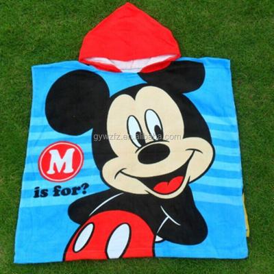 China Compressed Hooded 100% Cotton Kids Poncho Terry Towel for sale