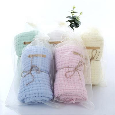 China Muslin Child Safe Cotton Wraps Comforter Baby Gauze Wrap Blanket Towel for sale