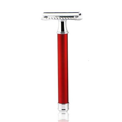 China Micro Single Blade Copper Wine Red Shaving Trimmer Shaving Brass Handle Safety Razor for sale