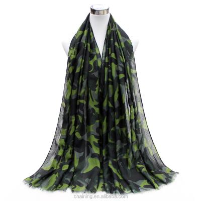 China 2018 Fashionable Polyester Cotton Blend Camouflage Print Scarves For Women for sale