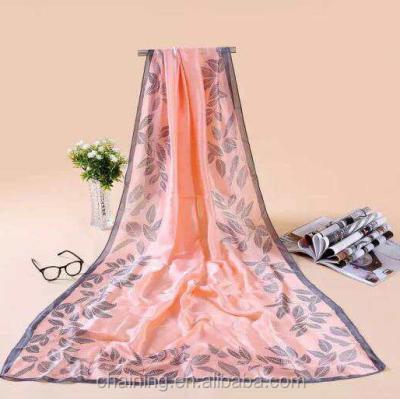 China Fashionable Oversized 100% Polyester Feel Polyester Silk Scarf For Lady for sale