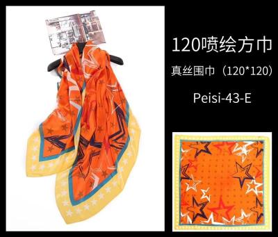 China Hot Sale High Quality Square Women's Soft Imitated Silk Fabric Printed Dots And Stars Square Scarf for sale