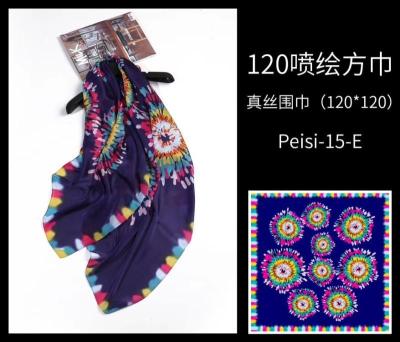 China High Quality Square China Manufacturer Women Soft Imitated Silk Fabric Sunflower Printed Square Scarf for sale