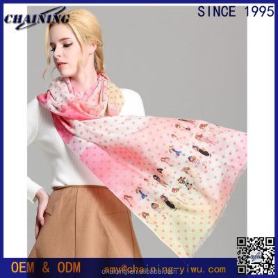 China Polka Dot 70*190cm Polka Dot 100% Pure Cashmere Scarf For Women for sale