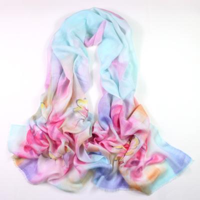 China Direct wholesale butterfly flowers from long bamboo fiber wool and scarf supplier for sale