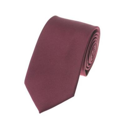 China Custom Tie Business Men's Pure Wine Color Pure Red Wine Fiber Micro Tie for sale