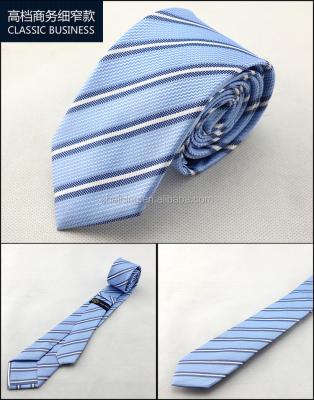 China China Natural Manufacturer Hot Sale Blue Stripe Business Microfiber Necktie for sale